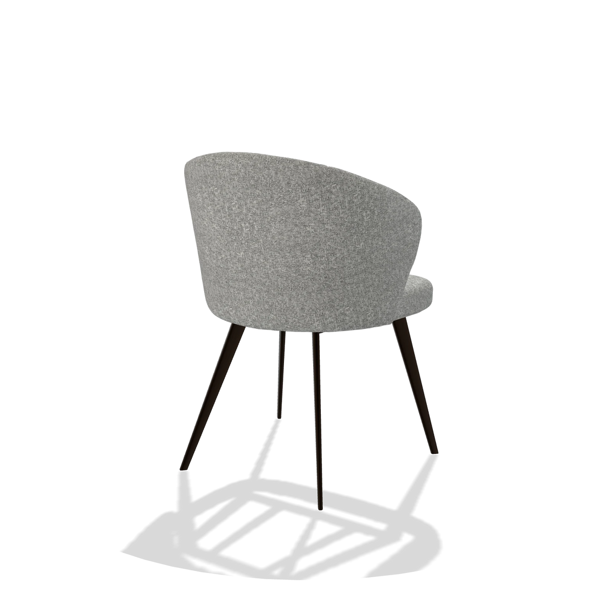 Esszimmerstuhl Lisette 6599 in Stoff Oasis 40 (Greige), Beine in Espresso, Schrägansicht von hinten