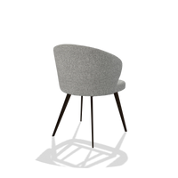 Esszimmerstuhl Lisette 6599 in Stoff Oasis 40 (Greige), Beine in Espresso, Schrägansicht von hinten