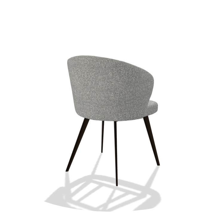 Esszimmerstuhl Lisette 6599 in Stoff Oasis 40 (Greige), Beine in Espresso, Schrägansicht von hinten