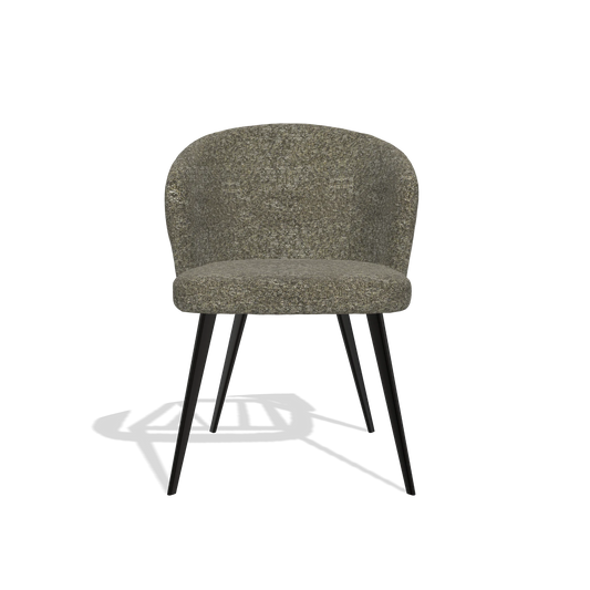 Chaise de salle à manger Lisette 6599 en tissu Oasis 88 (marron), pieds en noir, vue de face