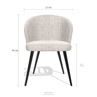 Chaise de salle à manger Lisette 6599, dimensions 57 x 58 x 82 cm