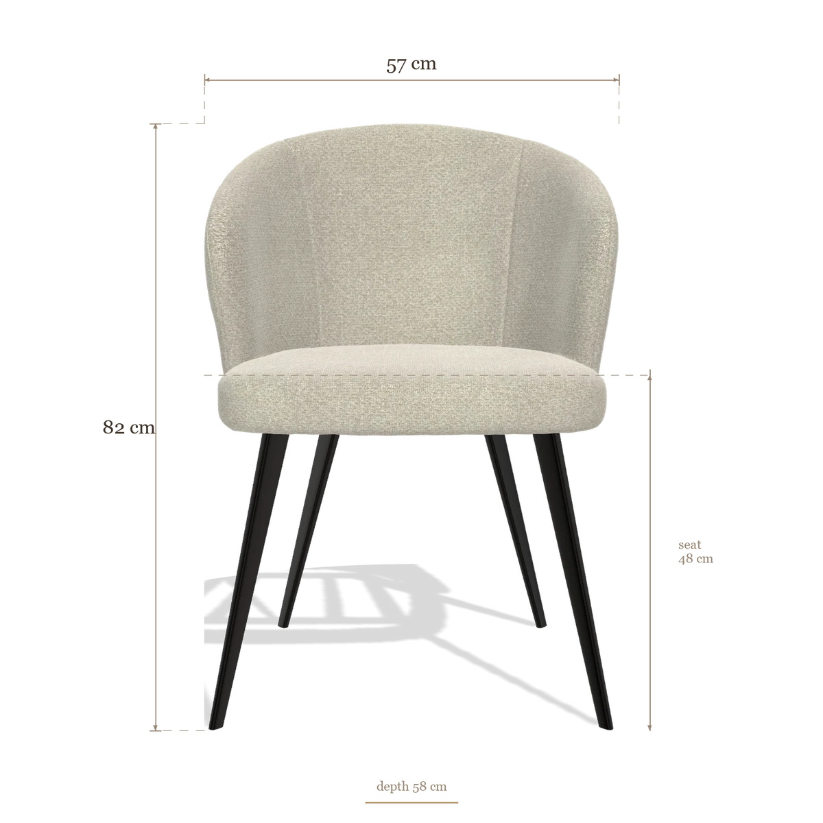Esszimmerstuhl Lisette 6599, Maße 57 x 58 x 82 cm