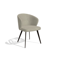 Esszimmerstuhl Lisette 6599 in Stoff Rhythm 05 (Greige), Beine in Espresso, Schrägansicht