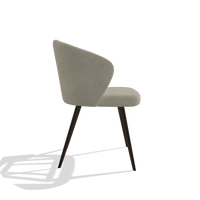 Esszimmerstuhl Lisette 6599 in Stoff Rhythm 05 (Greige), Beine in Espresso, Seitenansicht