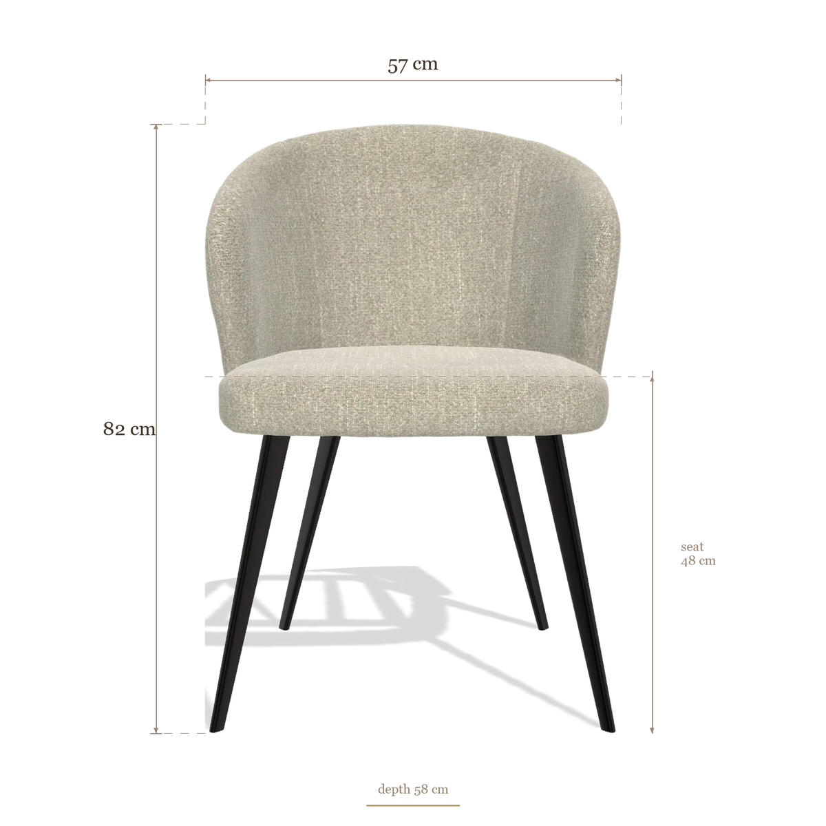 Esszimmerstuhl Lisette 6599, Maße 57 x 58 x 82 cm