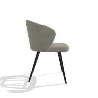 Sedia da pranzo Lisette 6599 in tessuto Rhythm 84 (grigio), gambe in nero, vista laterale
