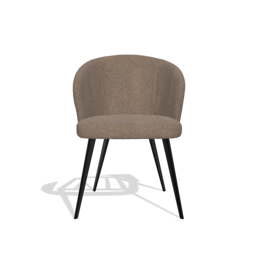 Chaise de salle à manger Lisette 6599 en tissu San Remo 201 (olive), pieds en noir, vue de face