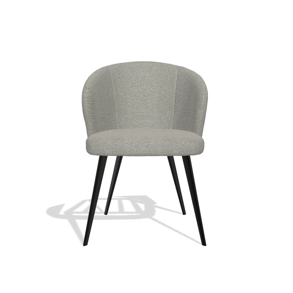 Esszimmerstuhl Lisette 6599 in Stoff Sneak 01 (Grau), Beine in Schwarz, Vorderansicht