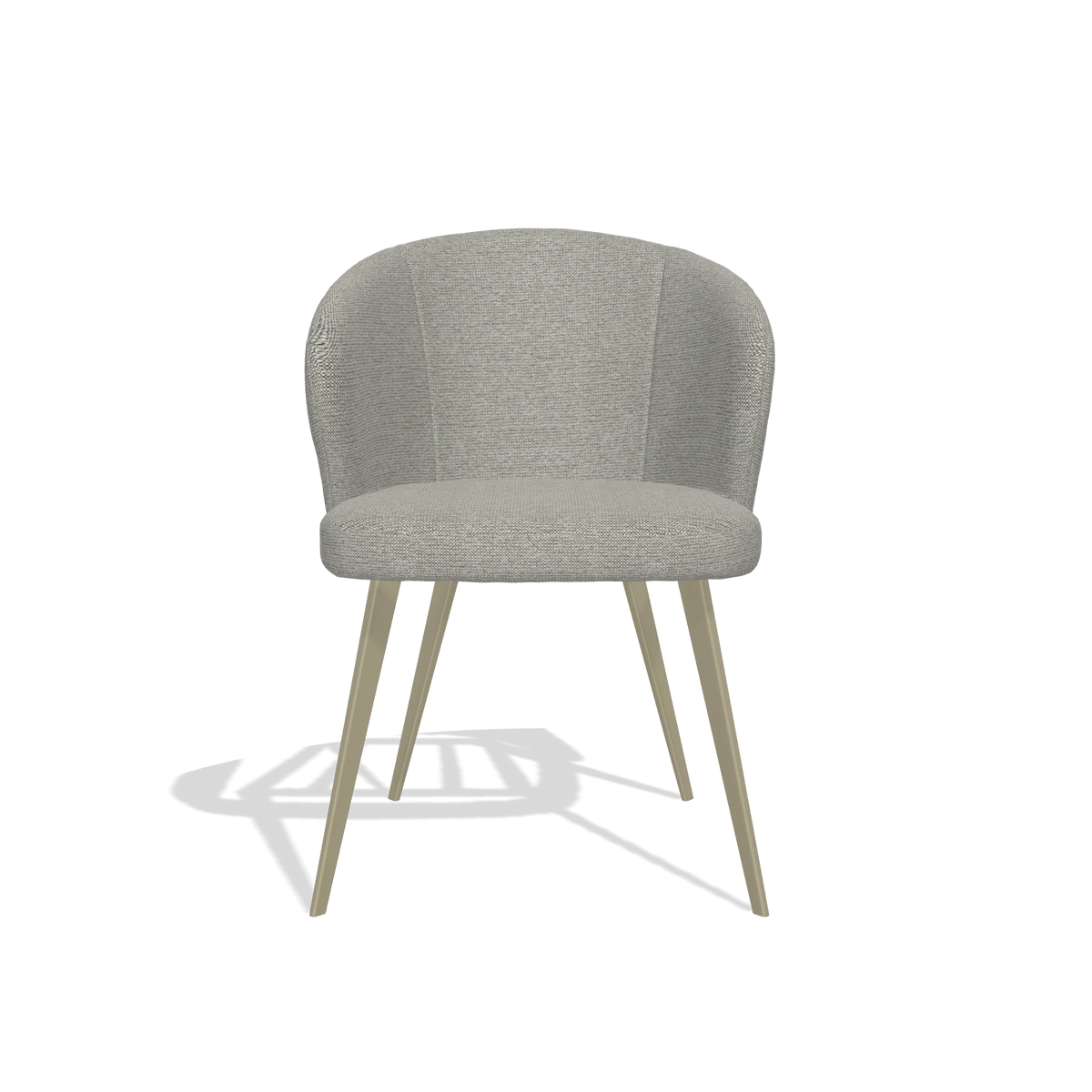 Esszimmerstuhl Lisette 6599 in Stoff Sneak 01 (Grau), Beine in Champagner, Vorderansicht