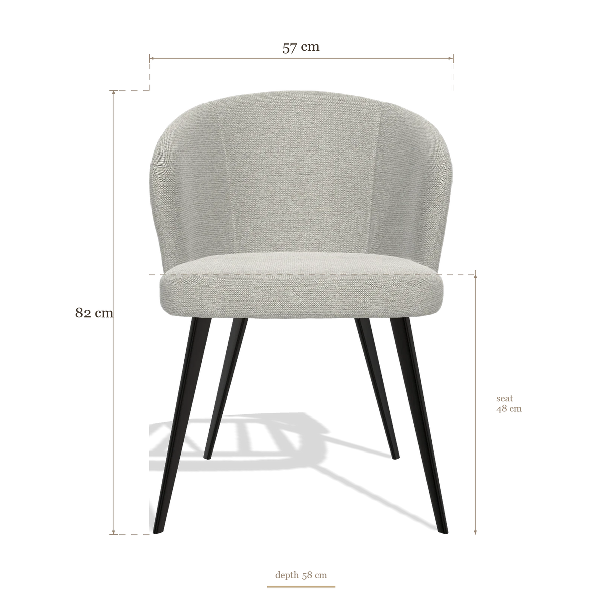 Esszimmerstuhl Lisette 6599, Maße 57 x 58 x 82 cm