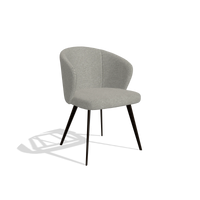 Esszimmerstuhl Lisette 6599 in Stoff Sneak 01 (Grau), Beine in Espresso, Schrägansicht