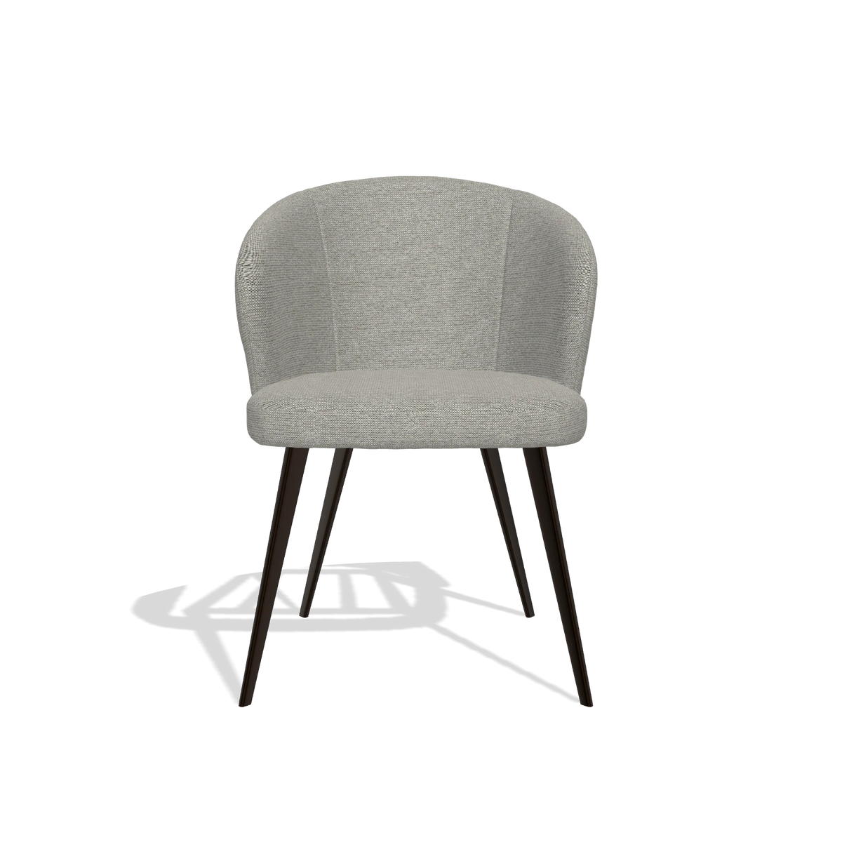 Esszimmerstuhl Lisette 6599 in Stoff Sneak 01 (Grau), Beine in Espresso, Vorderansicht