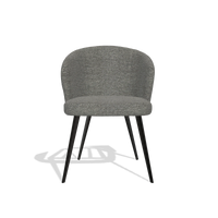 Dining Chair Lisette 6599 in Sneak 12 fabric (dark grey), black legs, front view