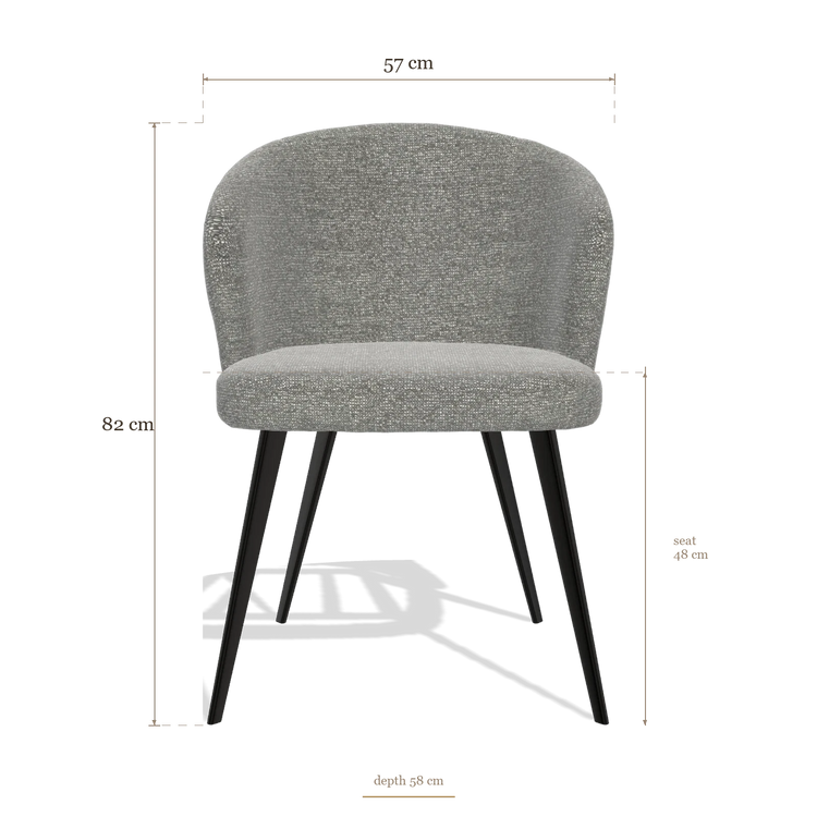 Dining Chair Lisette 6599, dimensions 57 x 58 x 82 cm