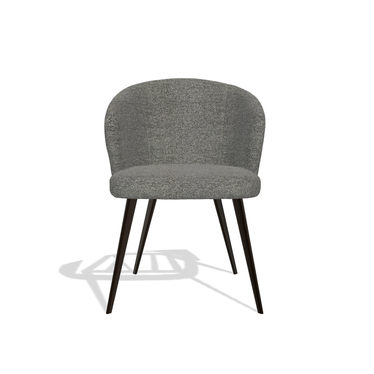 Dining Chair Lisette 6599 in Sneak 12 fabric (dark grey), espresso legs, front view