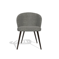 Dining Chair Lisette 6599 in Sneak 12 fabric (dark grey), espresso legs, front view