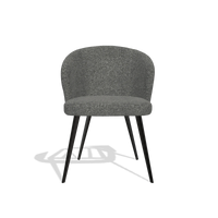 Esszimmerstuhl Lisette 6599 in Stoff Sneak 65 (Dunkelgrau), Beine in Schwarz, Vorderansicht