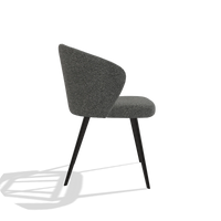Esszimmerstuhl Lisette 6599 in Stoff Sneak 65 (Dunkelgrau), Beine in Schwarz, Seitenansicht