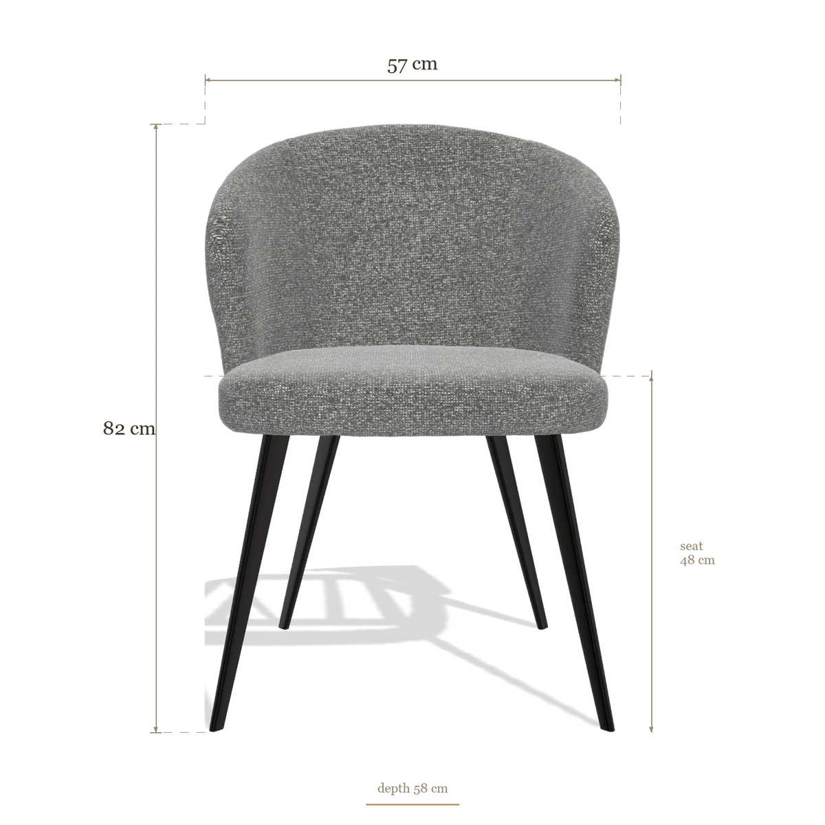 Esszimmerstuhl Lisette 6599, Maße 57 x 58 x 82 cm