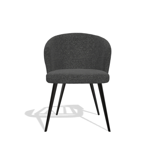 Chaise de salle à manger Lisette 6599 en tissu Sneak 67 (noir), pieds en noir, vue de face