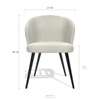 Silla de comedor Lisette 6599, medidas 57 x 58 x 82 cm
