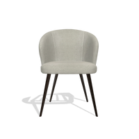 Silla de comedor Lisette 6599 en tela Stella 01 (greige), patas en espresso, vista frontal