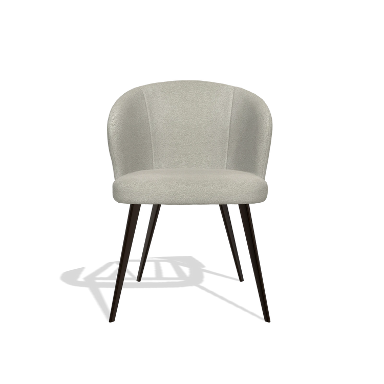 Silla de comedor Lisette 6599 en tela Stella 01 (greige), patas en espresso, vista frontal