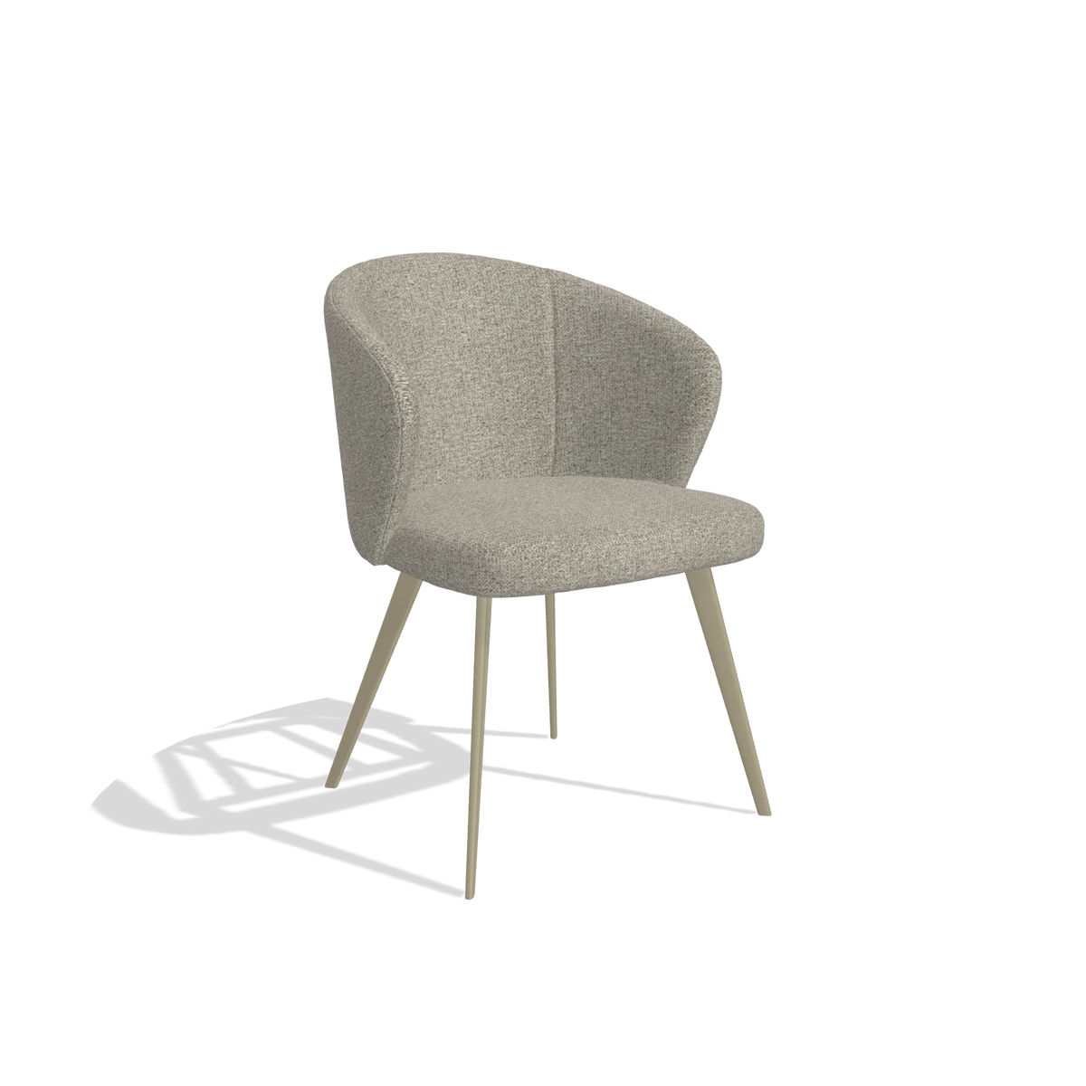 Dining Chair Lisette 6599 in Taurus 05 fabric (sage), champagne legs, angled view