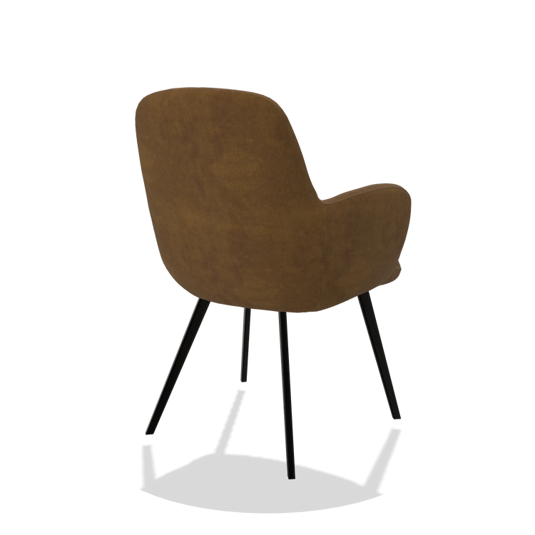Esszimmerstuhl Mancini 6538 in Stoff Adore 132 (Braun), Beine in Schwarz, Schrägansicht von hinten