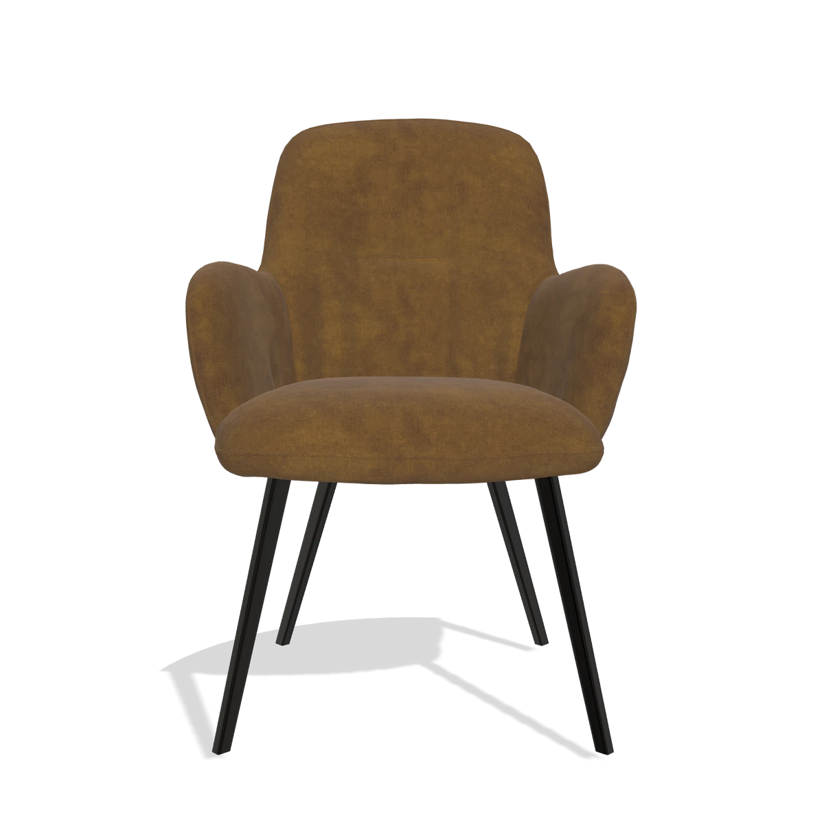 Esszimmerstuhl Mancini 6538 in Stoff Adore 132 (Braun), Beine in Schwarz, Vorderansicht