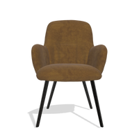 Esszimmerstuhl Mancini 6538 in Stoff Adore 132 (Braun), Beine in Schwarz, Vorderansicht