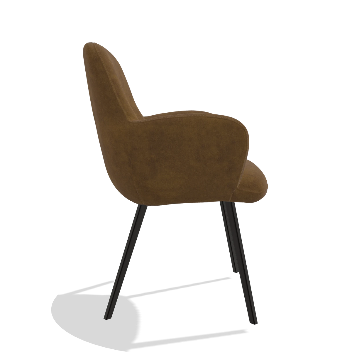 Esszimmerstuhl Mancini 6538 in Stoff Adore 132 (Braun), Beine in Schwarz, Seitenansicht