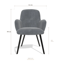 Silla de comedor Mancini 6538, medidas 60 x 64 x 88 cm