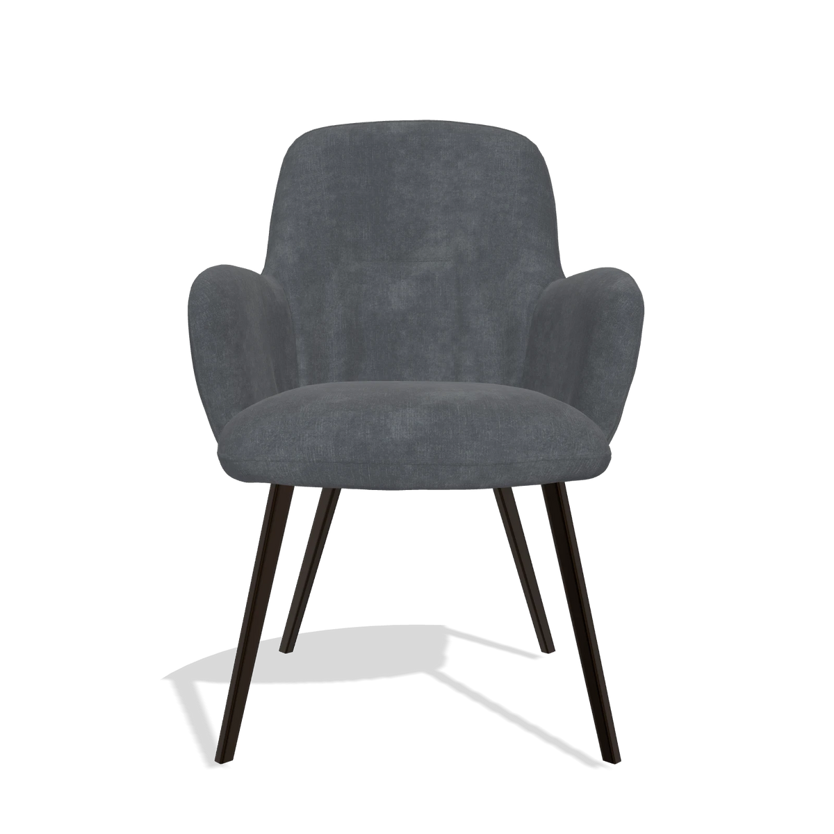 Silla de comedor Mancini 6538 en tela Adore 56 (antracita), patas en espresso, vista frontal