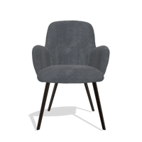 Silla de comedor Mancini 6538 en tela Adore 56 (antracita), patas en espresso, vista frontal