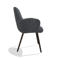 Silla de comedor Mancini 6538 en tela Adore 56 (antracita), patas en espresso, vista lateral