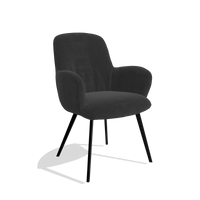 Esszimmerstuhl Mancini 6538 in Stoff Adore 67 (Schwarz), Beine in Schwarz, Schrägansicht