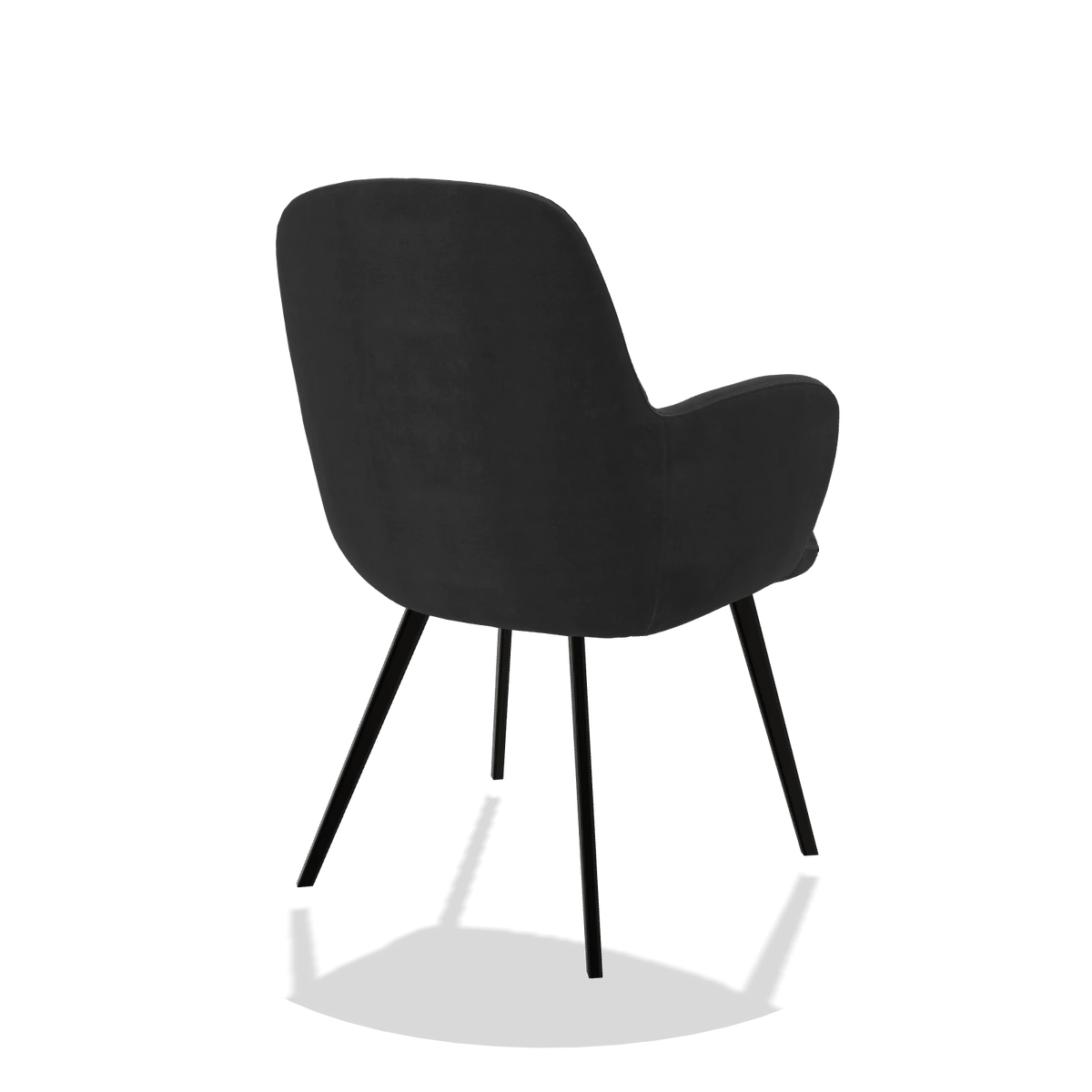 Esszimmerstuhl Mancini 6538 in Stoff Adore 67 (Schwarz), Beine in Schwarz, Schrägansicht von hinten
