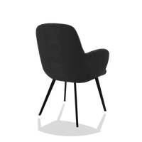 Esszimmerstuhl Mancini 6538 in Stoff Adore 67 (Schwarz), Beine in Schwarz, Schrägansicht von hinten