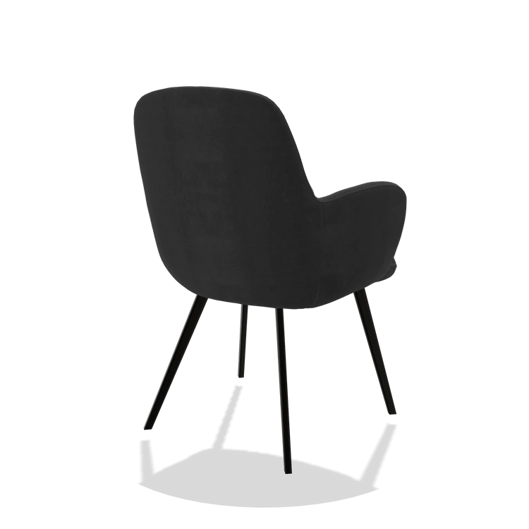 Esszimmerstuhl Mancini 6538 in Stoff Adore 67 (Schwarz), Beine in Schwarz, Schrägansicht von hinten