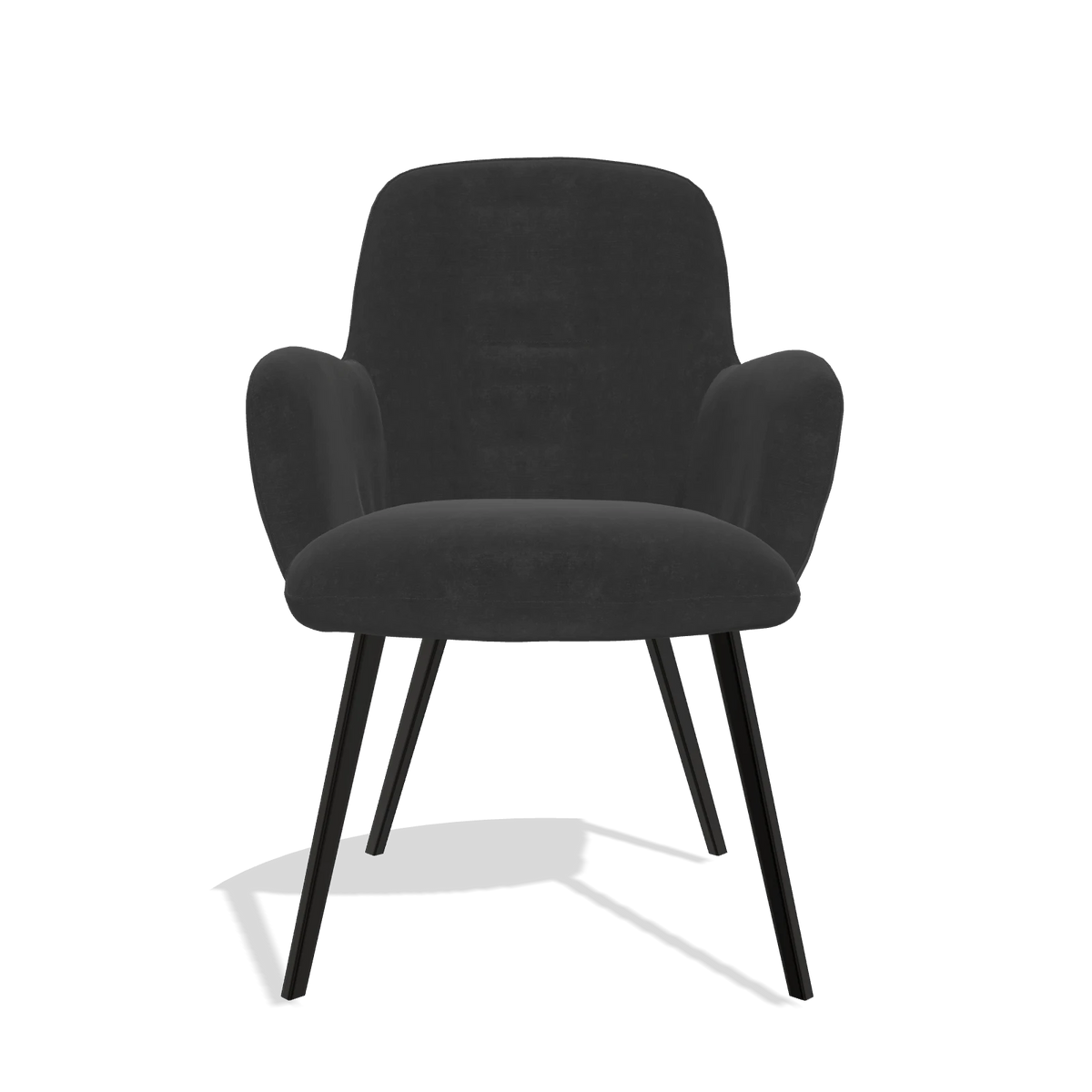 Esszimmerstuhl Mancini 6538 in Stoff Adore 67 (Schwarz), Beine in Schwarz, Vorderansicht