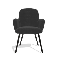 Esszimmerstuhl Mancini 6538 in Stoff Adore 67 (Schwarz), Beine in Schwarz, Vorderansicht