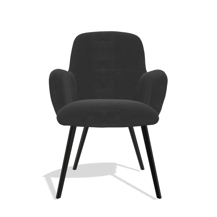 Esszimmerstuhl Mancini 6538 in Stoff Adore 67 (Schwarz), Beine in Schwarz, Vorderansicht
