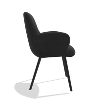 Esszimmerstuhl Mancini 6538 in Stoff Adore 67 (Schwarz), Beine in Schwarz, Seitenansicht