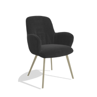 Esszimmerstuhl Mancini 6538 in Stoff Adore 67 (Schwarz), Beine in Champagner, Schrägansicht