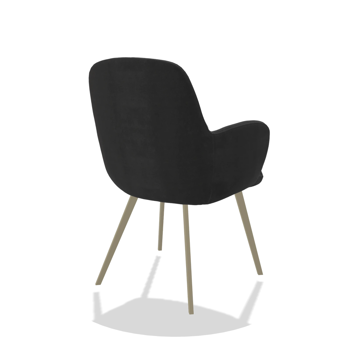 Esszimmerstuhl Mancini 6538 in Stoff Adore 67 (Schwarz), Beine in Champagner, Schrägansicht von hinten