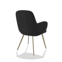 Esszimmerstuhl Mancini 6538 in Stoff Adore 67 (Schwarz), Beine in Champagner, Schrägansicht von hinten