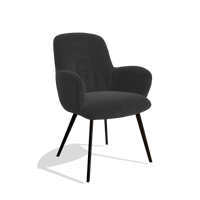 Esszimmerstuhl Mancini 6538 in Stoff Adore 67 (Schwarz), Beine in Espresso, Schrägansicht