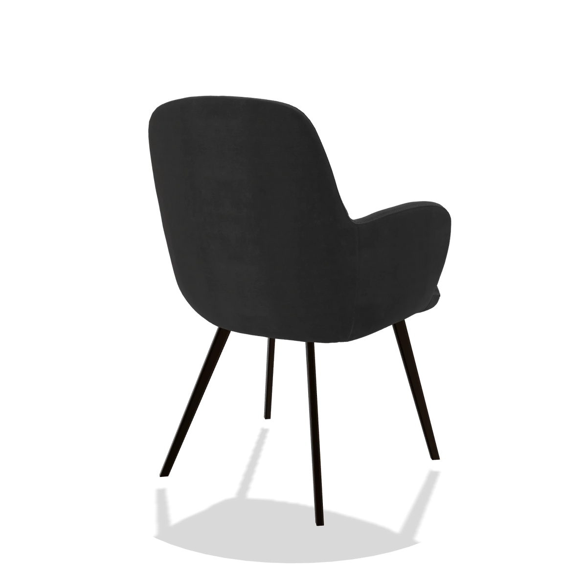 Esszimmerstuhl Mancini 6538 in Stoff Adore 67 (Schwarz), Beine in Espresso, Schrägansicht von hinten