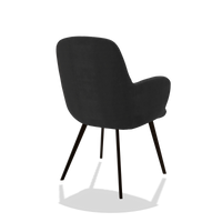 Esszimmerstuhl Mancini 6538 in Stoff Adore 67 (Schwarz), Beine in Espresso, Schrägansicht von hinten